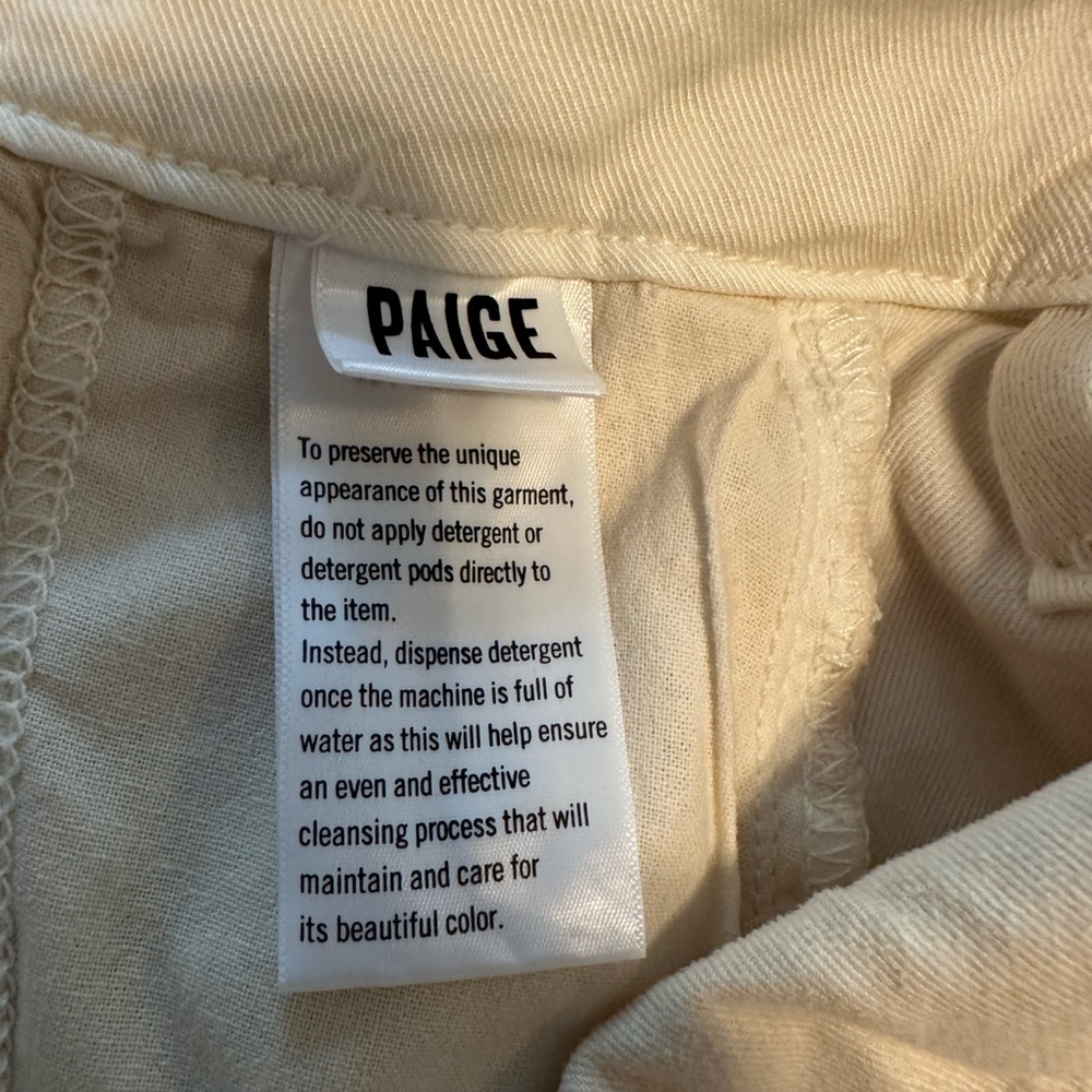 PAIGE Paperbag Waist Shorts Size 31 Quartz Sand Tie Waist NWT Beige Summer - Picture 6 of 16